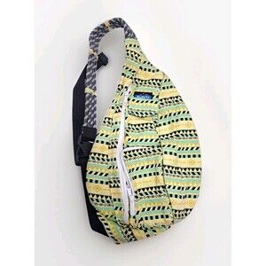 KAVU Rope Sling Bag Canvas Crossbody Backpack Green Yellow Southwest Messenger